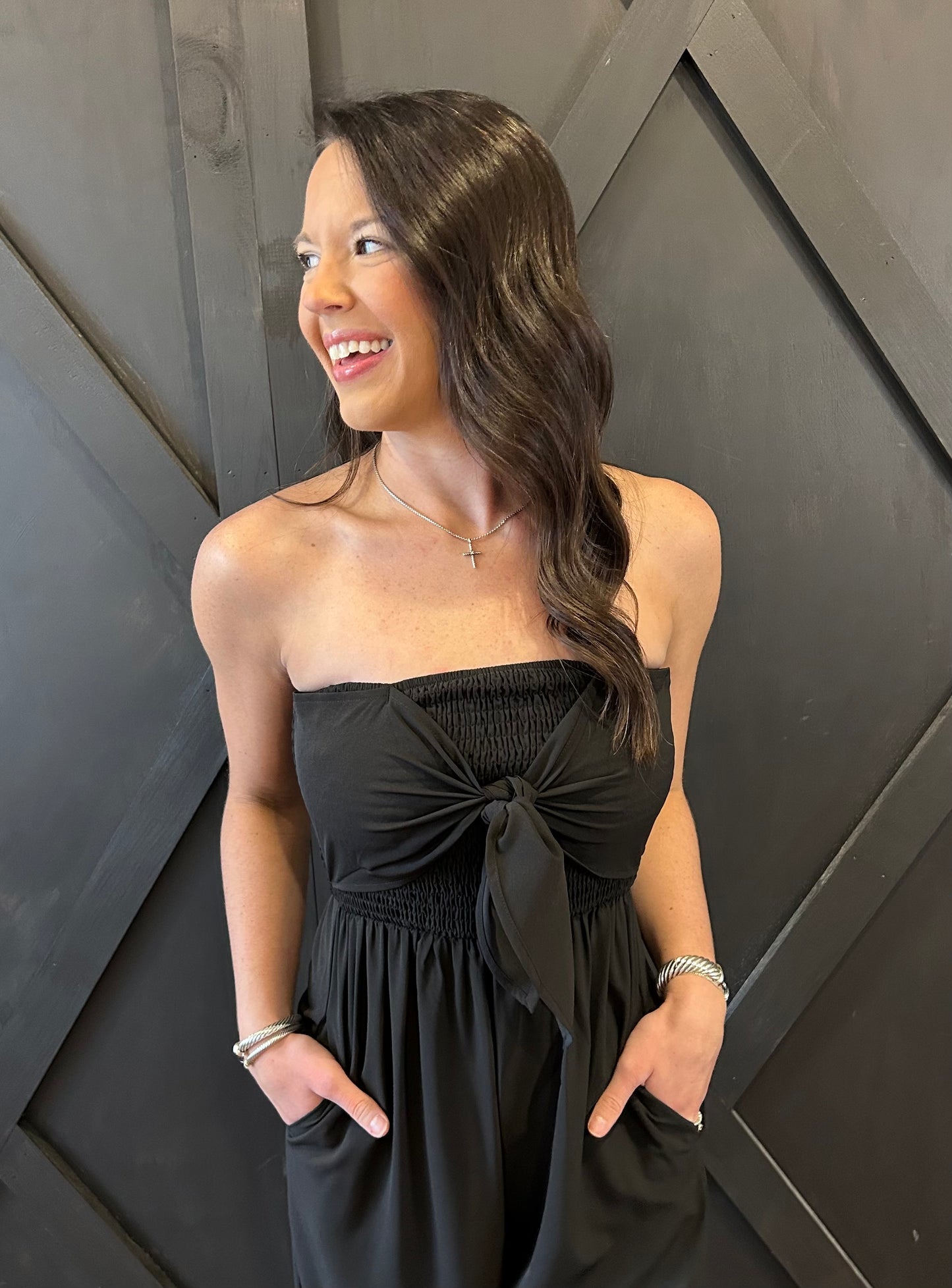 Sloane Smocked Strapless Jumpsuit