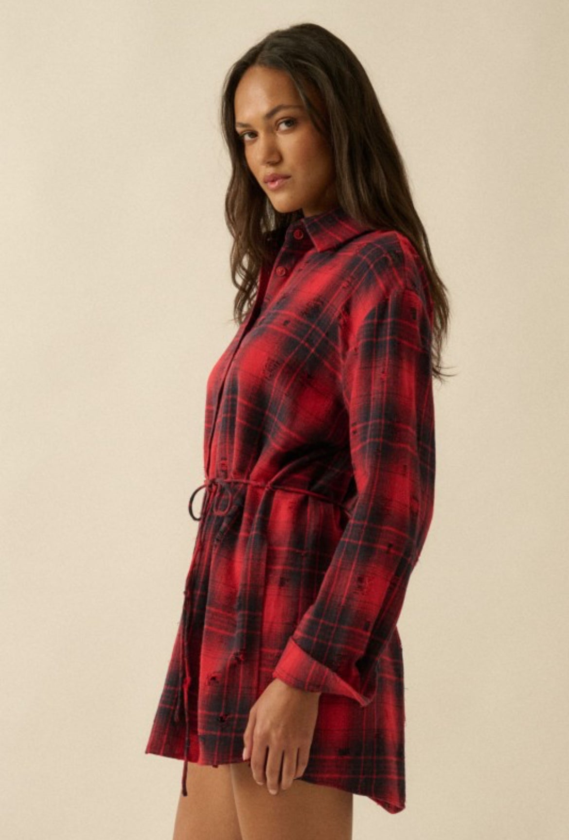 Cody Plaid Flannel Romper Dress
