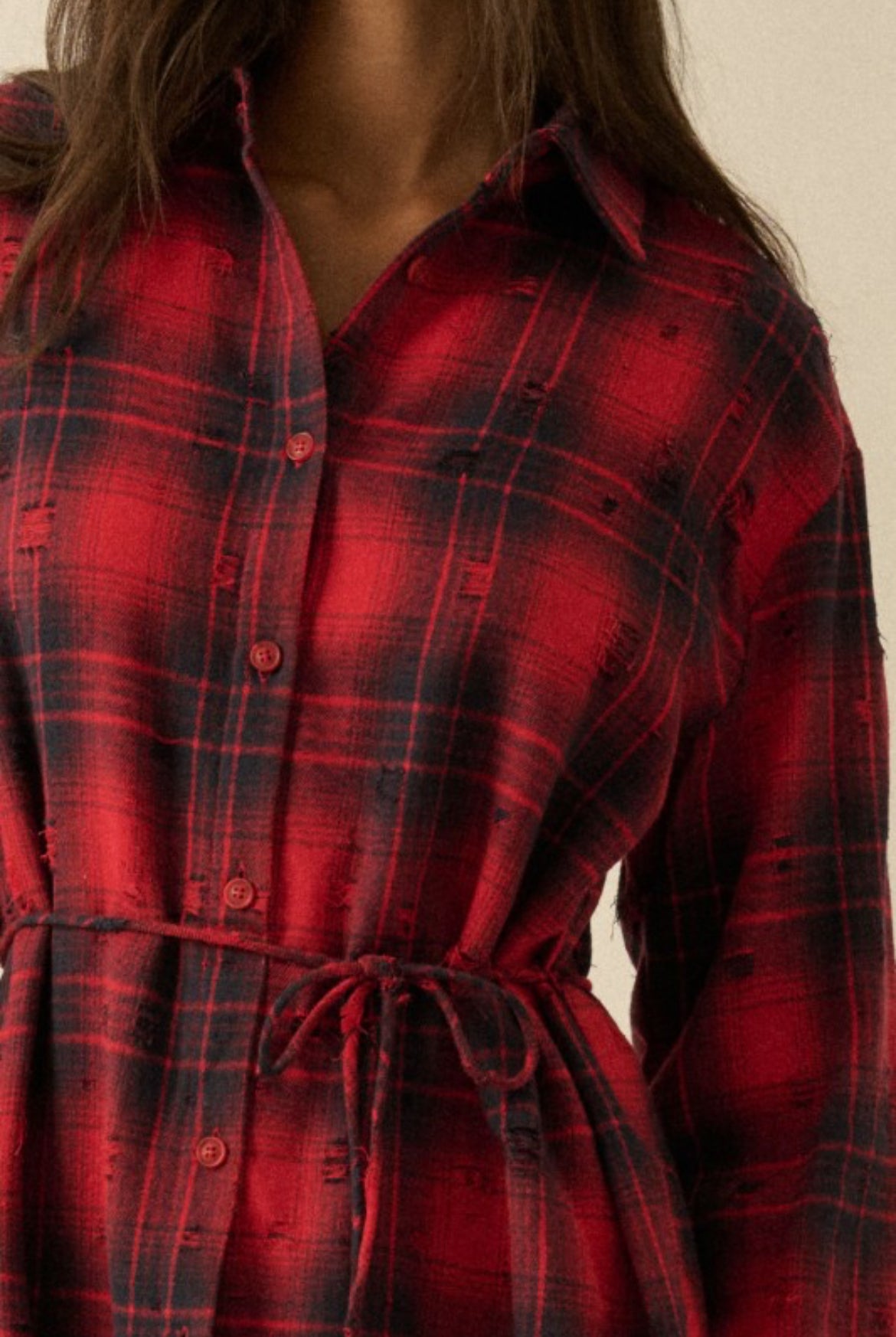 Cody Plaid Flannel Romper Dress