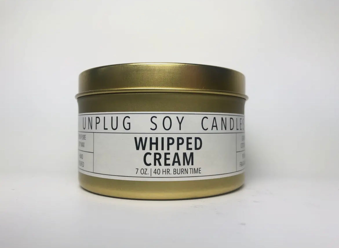 Unplug Gold Tin Soy Candles