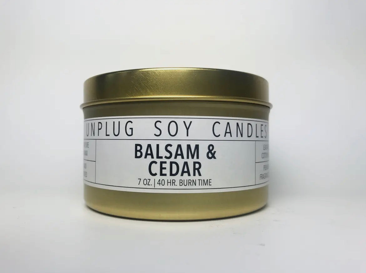 Unplug Gold Tin Soy Candles