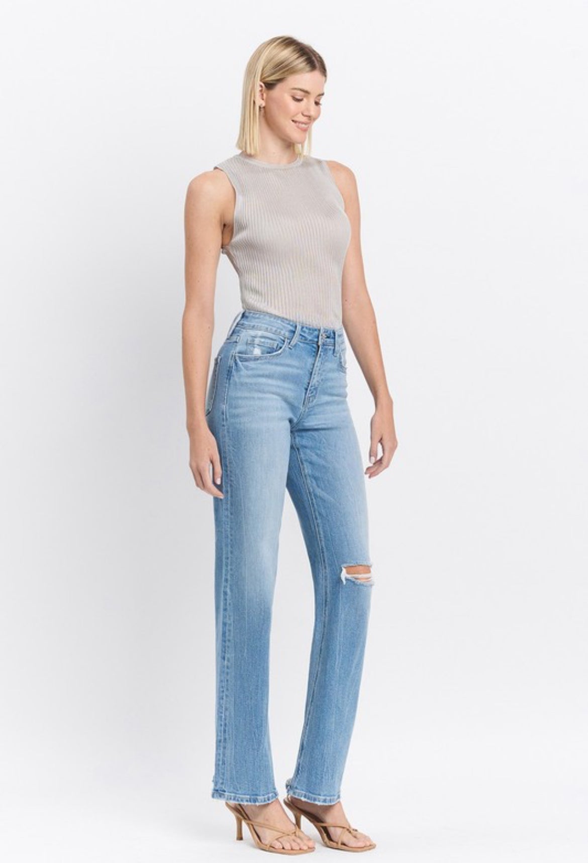 Vervet Aileeah Straight Leg High Rise Denim