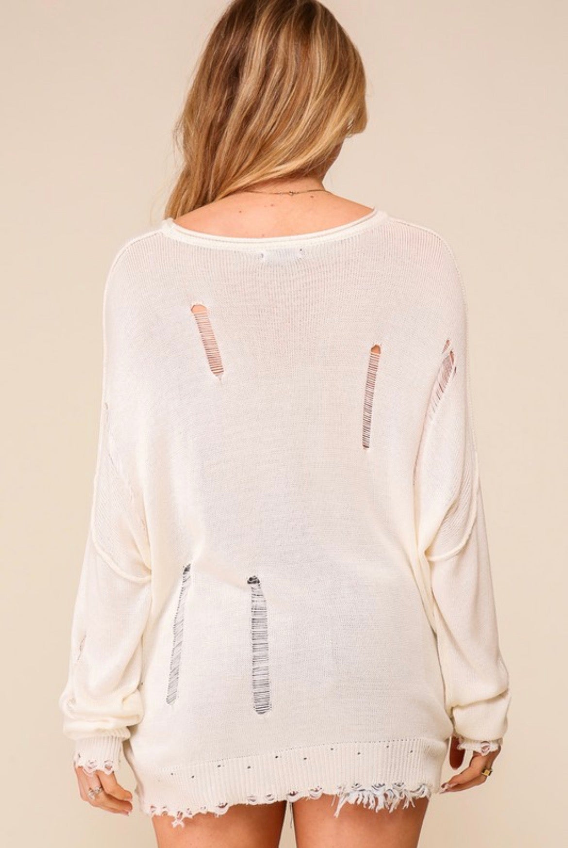 USA Distressed Lightweight Sweater
