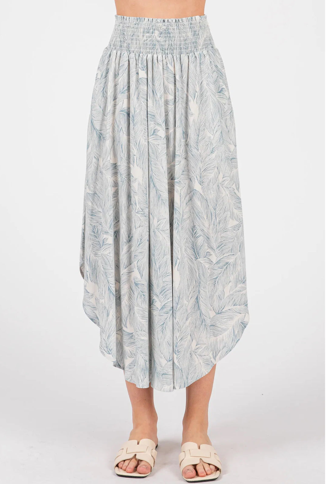 Palm Beach Smocked Midi Skirt