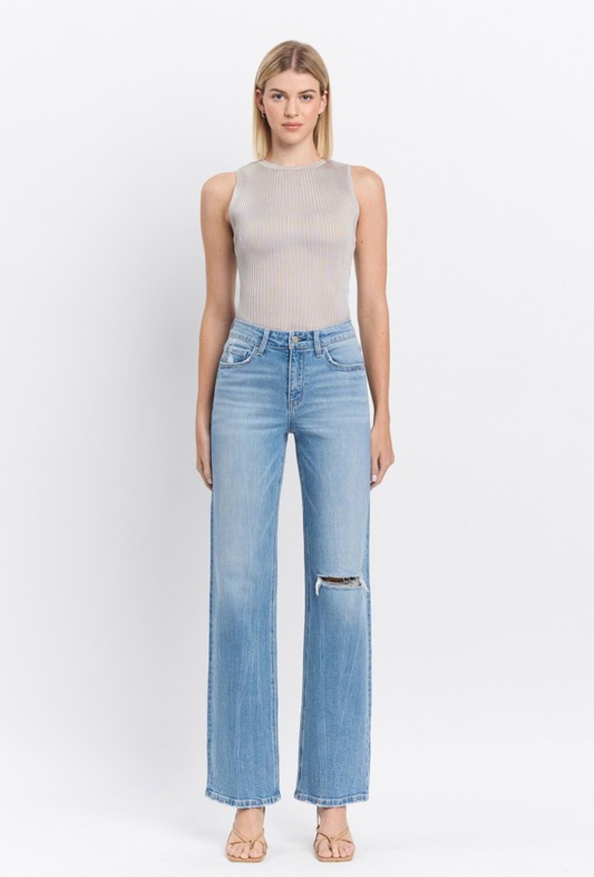 Vervet Aileeah Straight Leg High Rise Denim