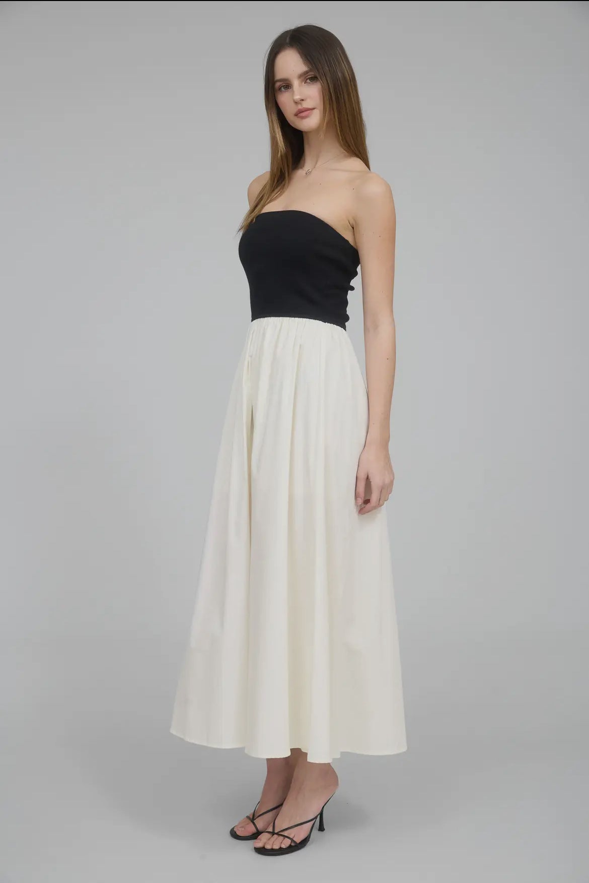 Strapless Mixed Media Dress