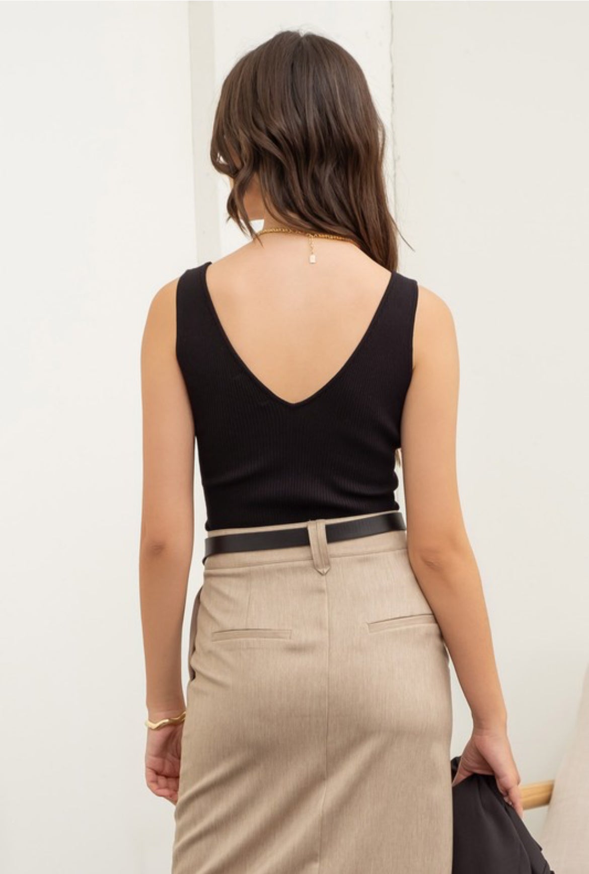 V Neck Ribbed Tank