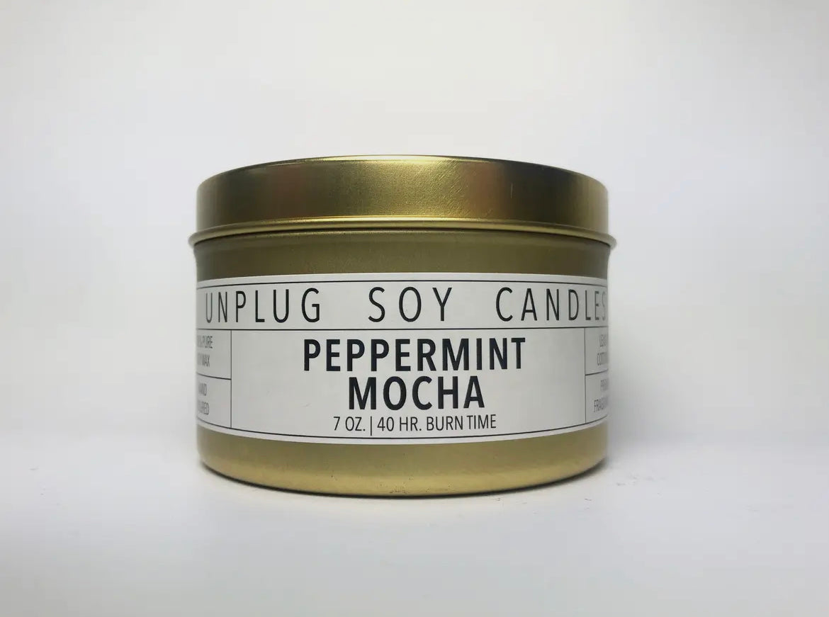 Unplug Gold Tin Soy Candles