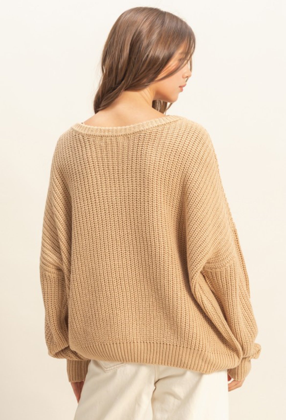 Essential Oversized V Neck Sweater - 2 Colors!