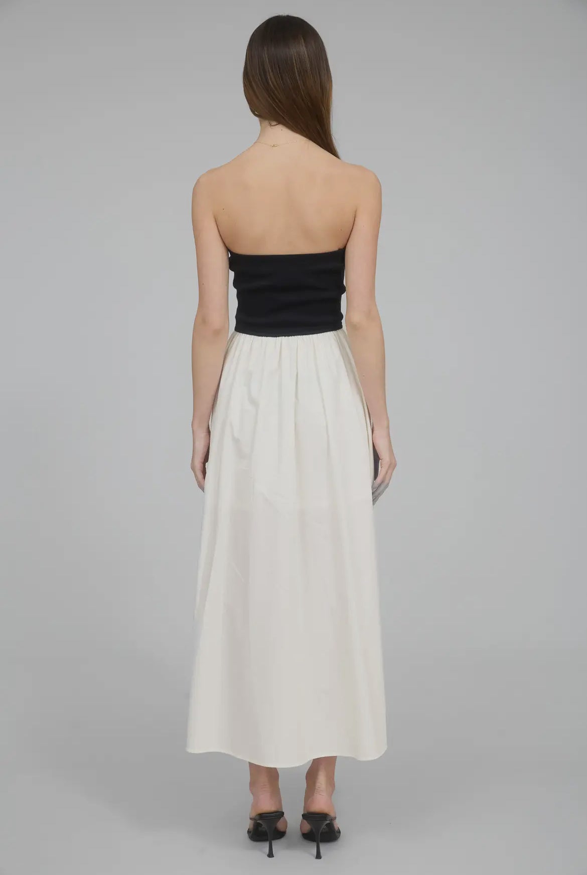 Strapless Mixed Media Dress