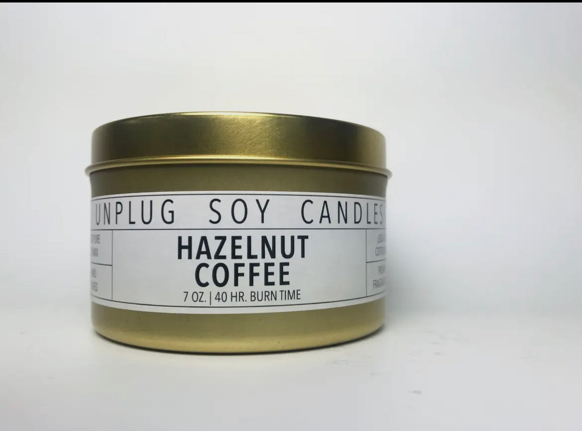Unplug Gold Tin Soy Candles