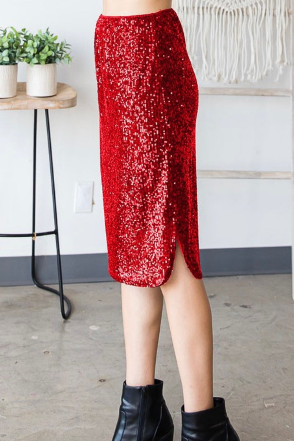 Salma Sequin Midi Skirt