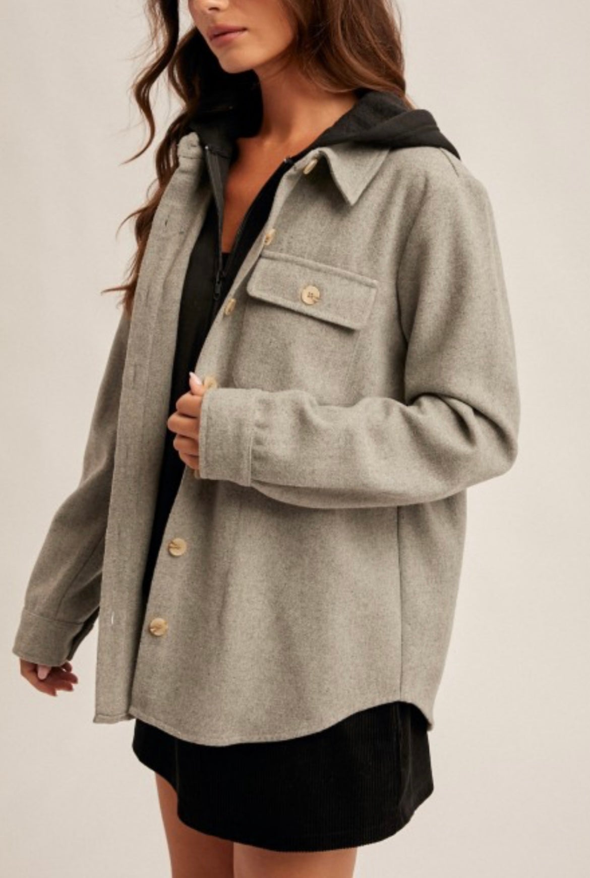 Hooded Shacket - 2 Colors