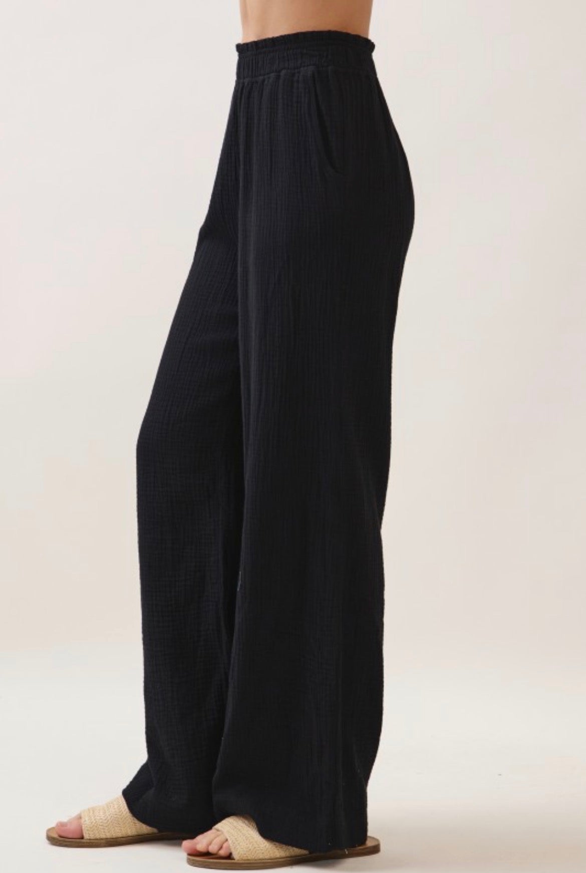 Double Gauze Wide Leg Pants - 2 Colors!