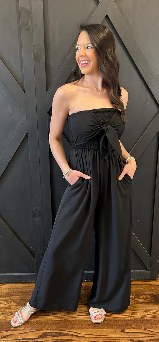 Sloane Smocked Strapless Jumpsuit