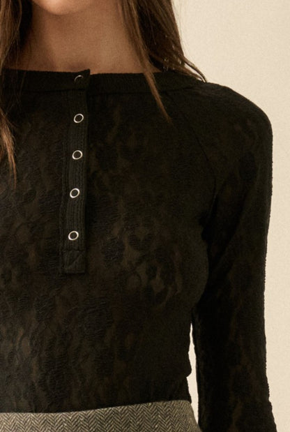 Lovin’ Lace Henley - 2 Colors!