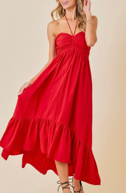 The Hailey Halter Midi Dress