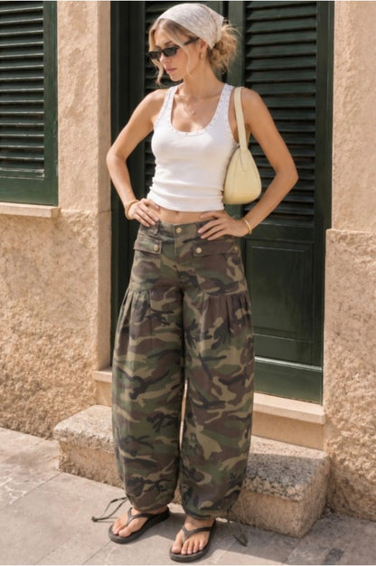 Camo Wide Leg Pants (PREORDER)