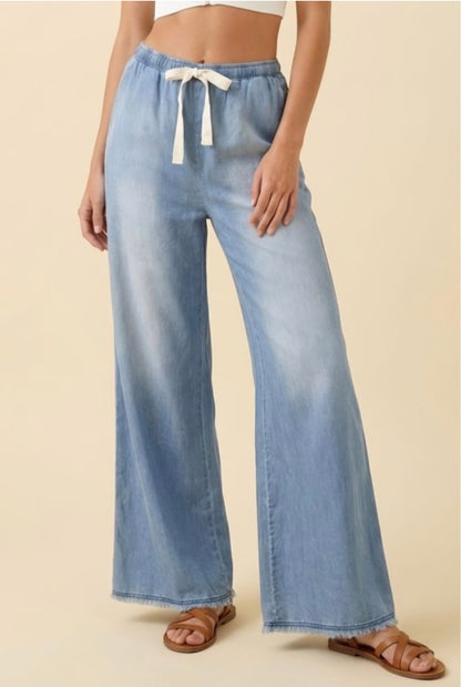 Wide Leg Denim Pants