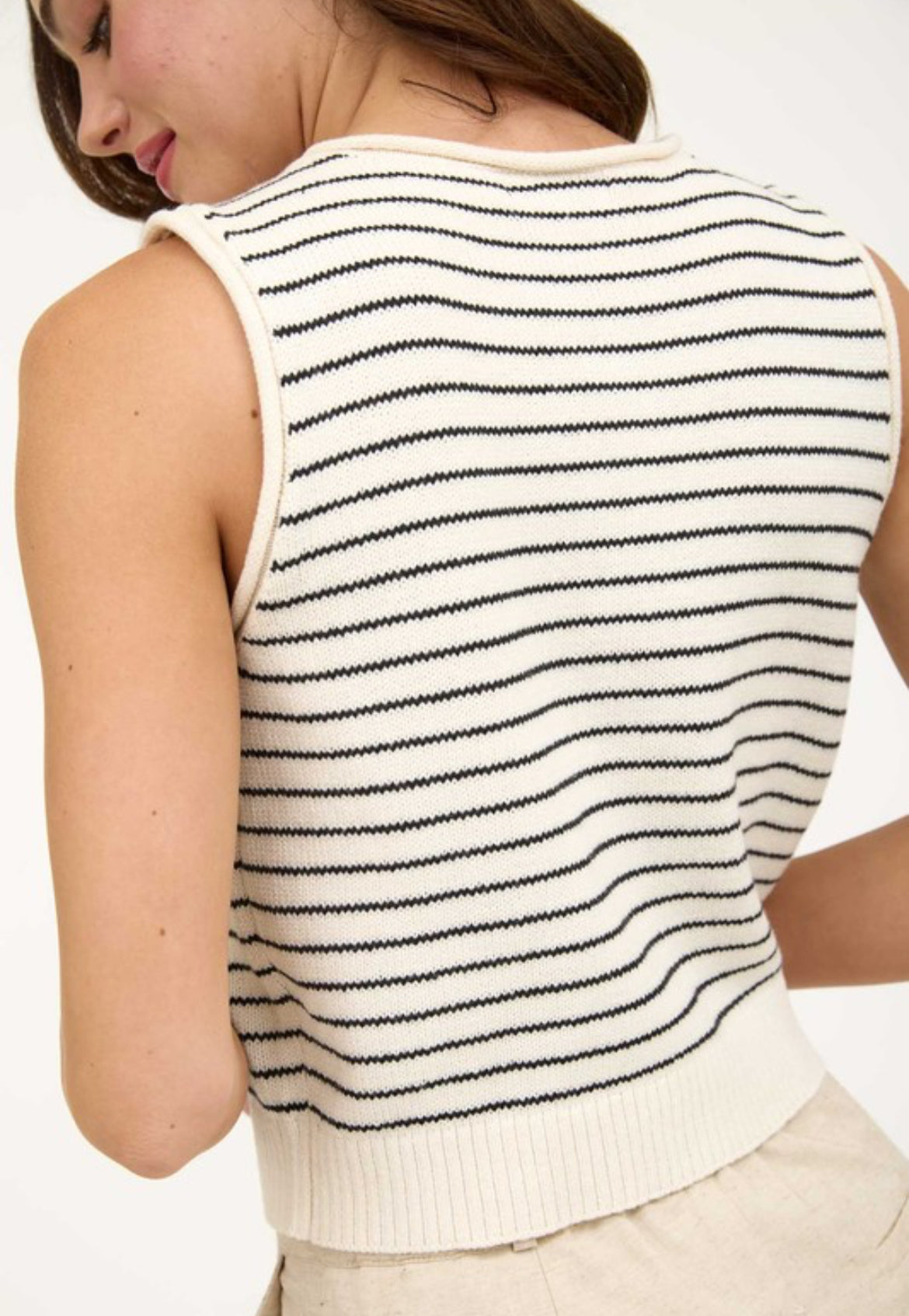 Savannah Stripe Cardigan Vest