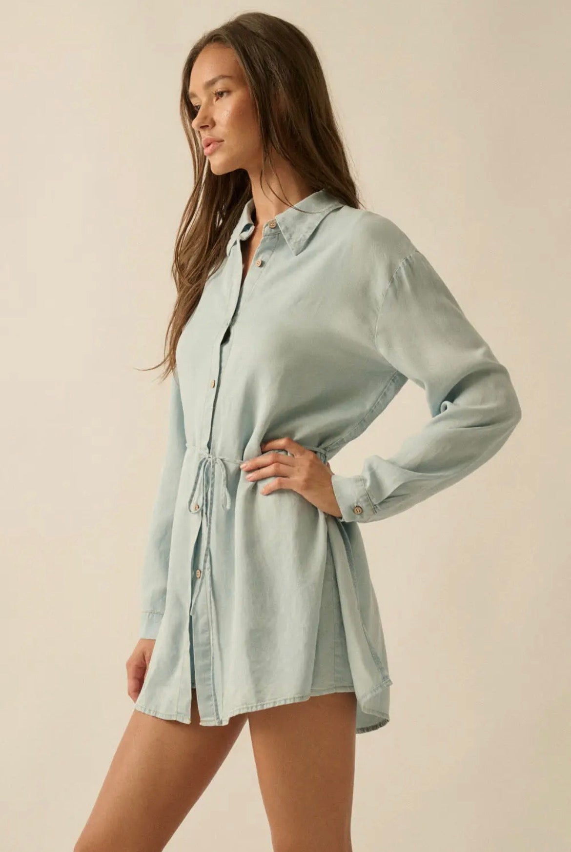 Lainey Chambray Romper Dress