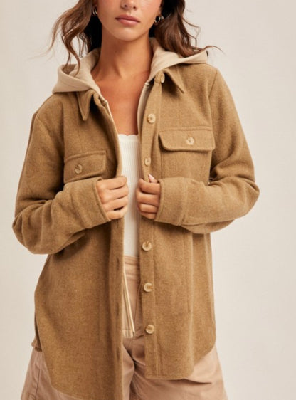 Hooded Shacket - 2 Colors