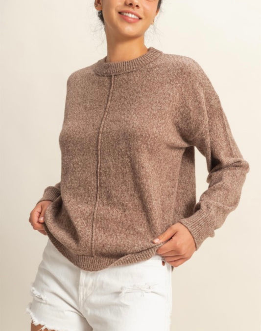 The Fergie Front Seam Lightweight Sweater - 2 Colors