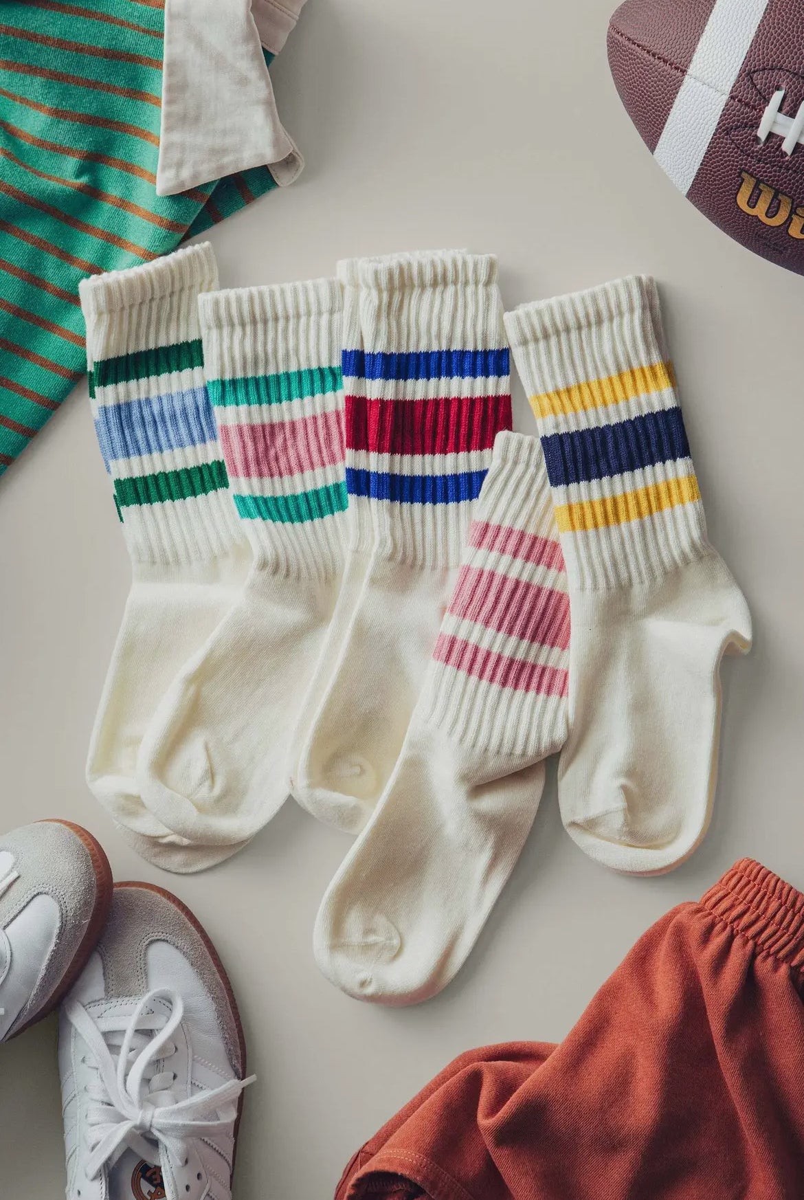 Varsity Striped Socks - Multiple Colors