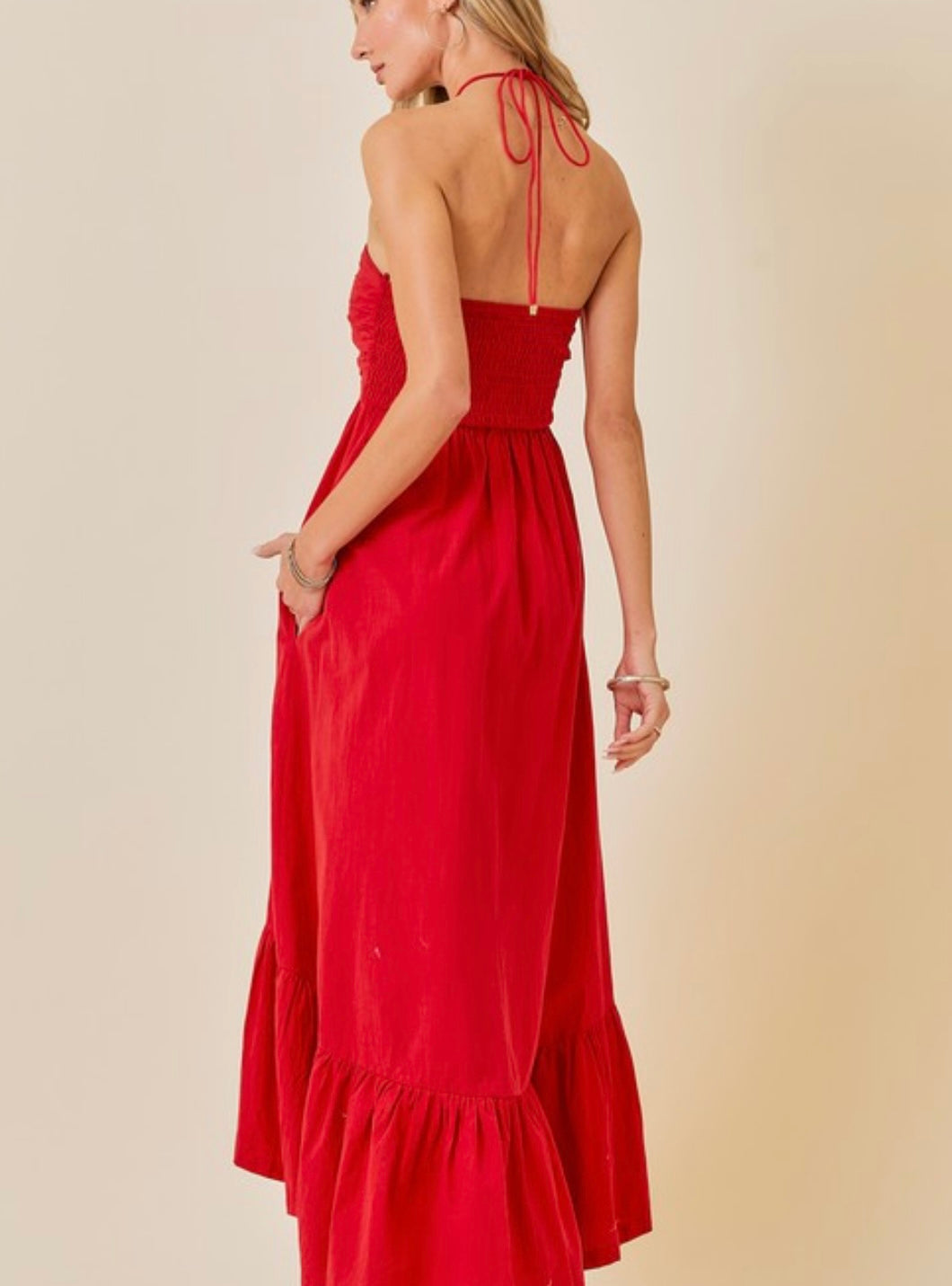 The Hailey Halter Midi Dress