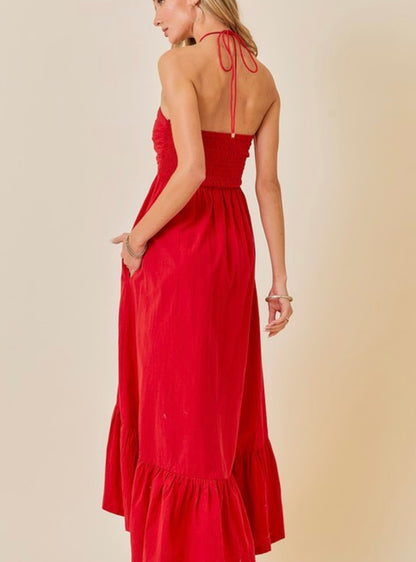 The Hailey Halter Midi Dress