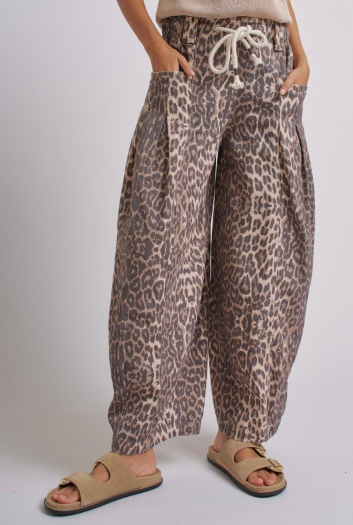 Leopard Barrel Pants