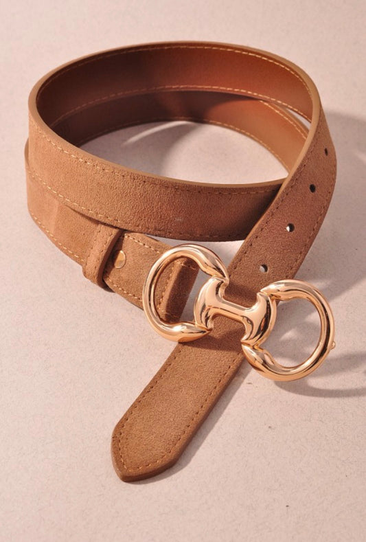 Gold Horsebit Buckle Belt