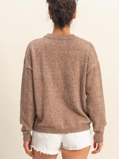 The Fergie Front Seam Lightweight Sweater - 2 Colors