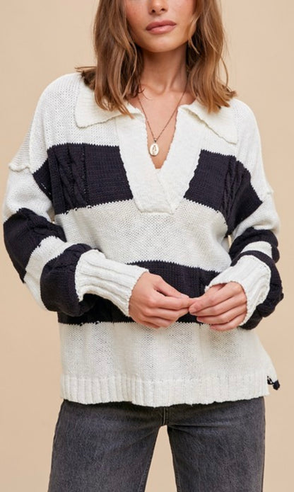 Rugby Cable Knit Sweater