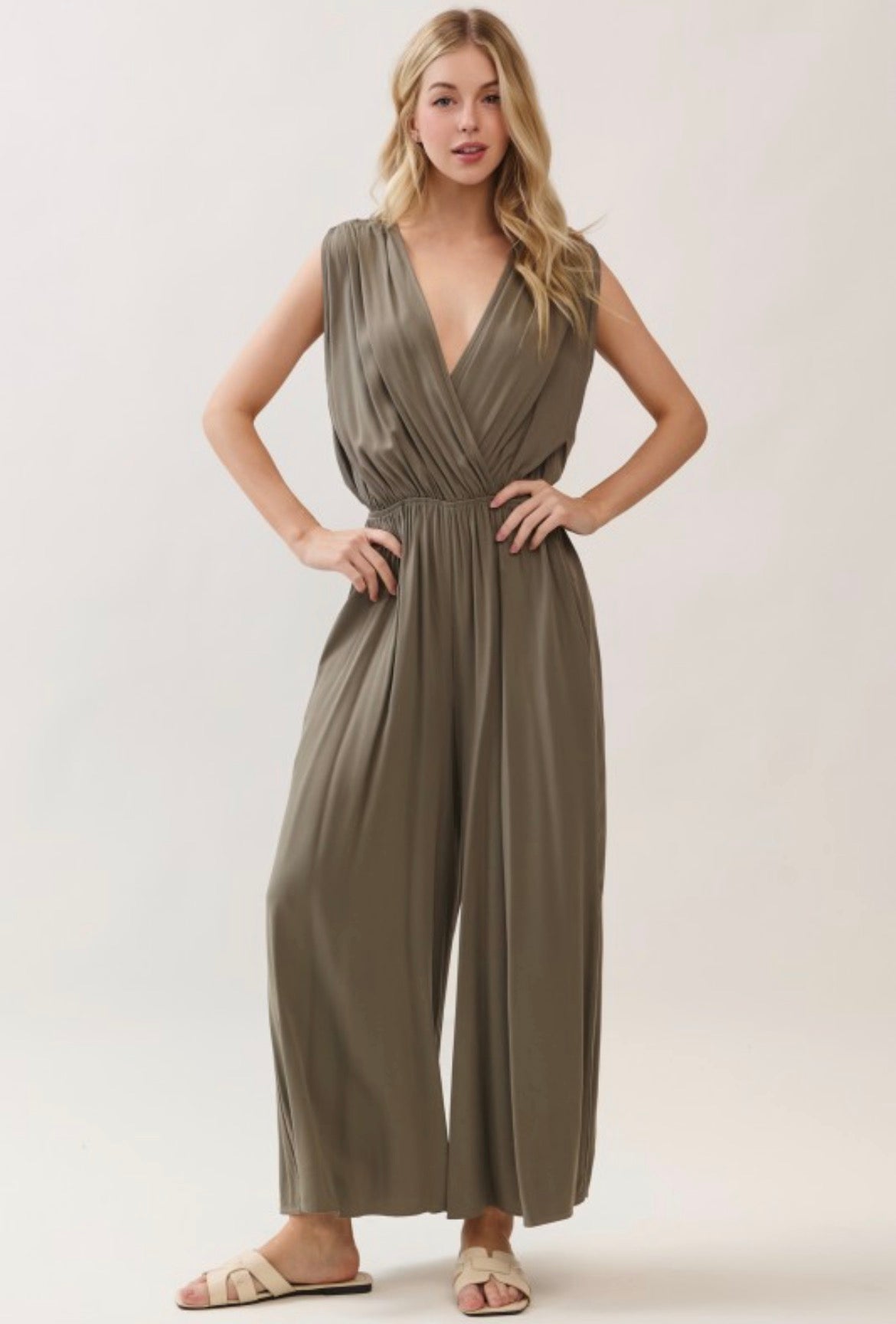 Cody Woven Sleeveless Jumpsuit - 2 colors