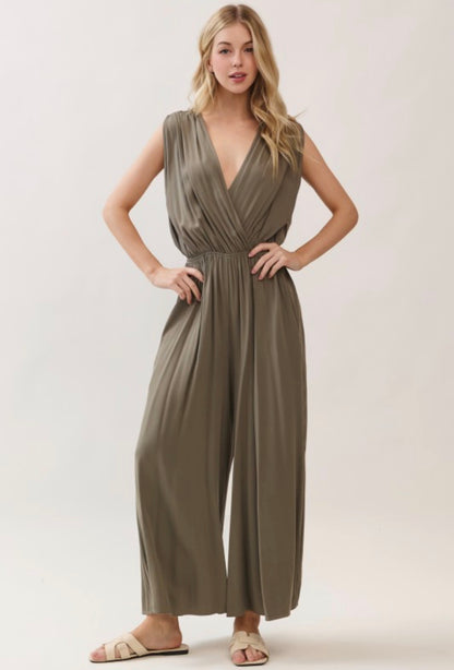Cody Woven Sleeveless Jumpsuit - 2 colors