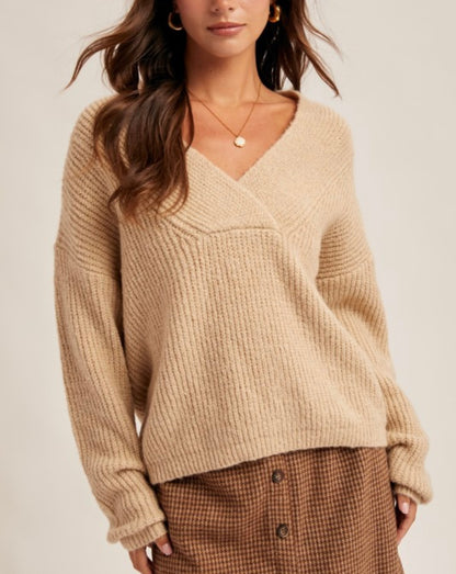 V Neck Loose Knit Sweater