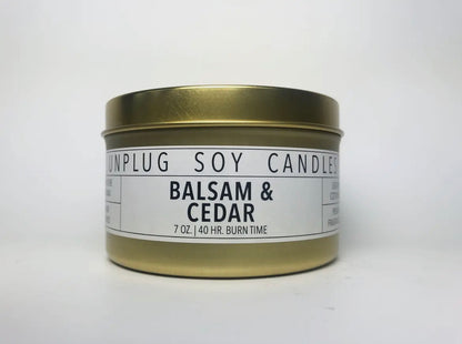 Unplug Gold Tin Soy Candles