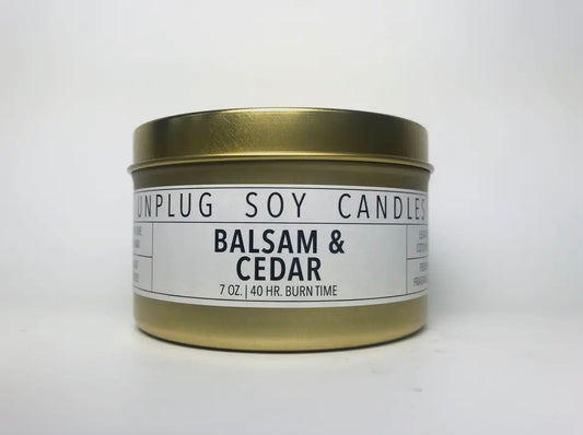 Unplug Gold Tin Soy Candles