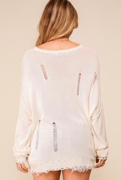 USA Distressed Lightweight Sweater