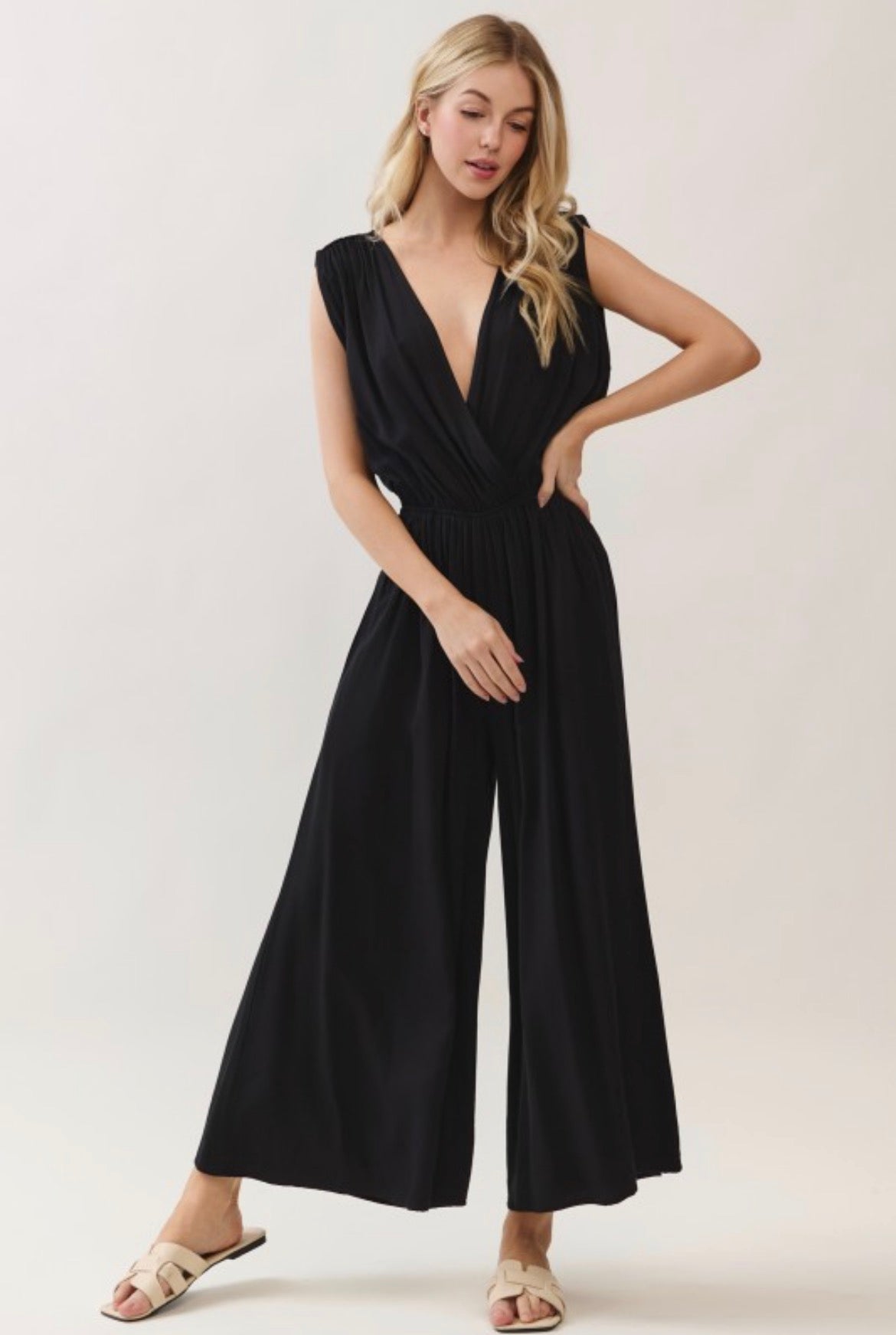 Cody Woven Sleeveless Jumpsuit - 2 colors