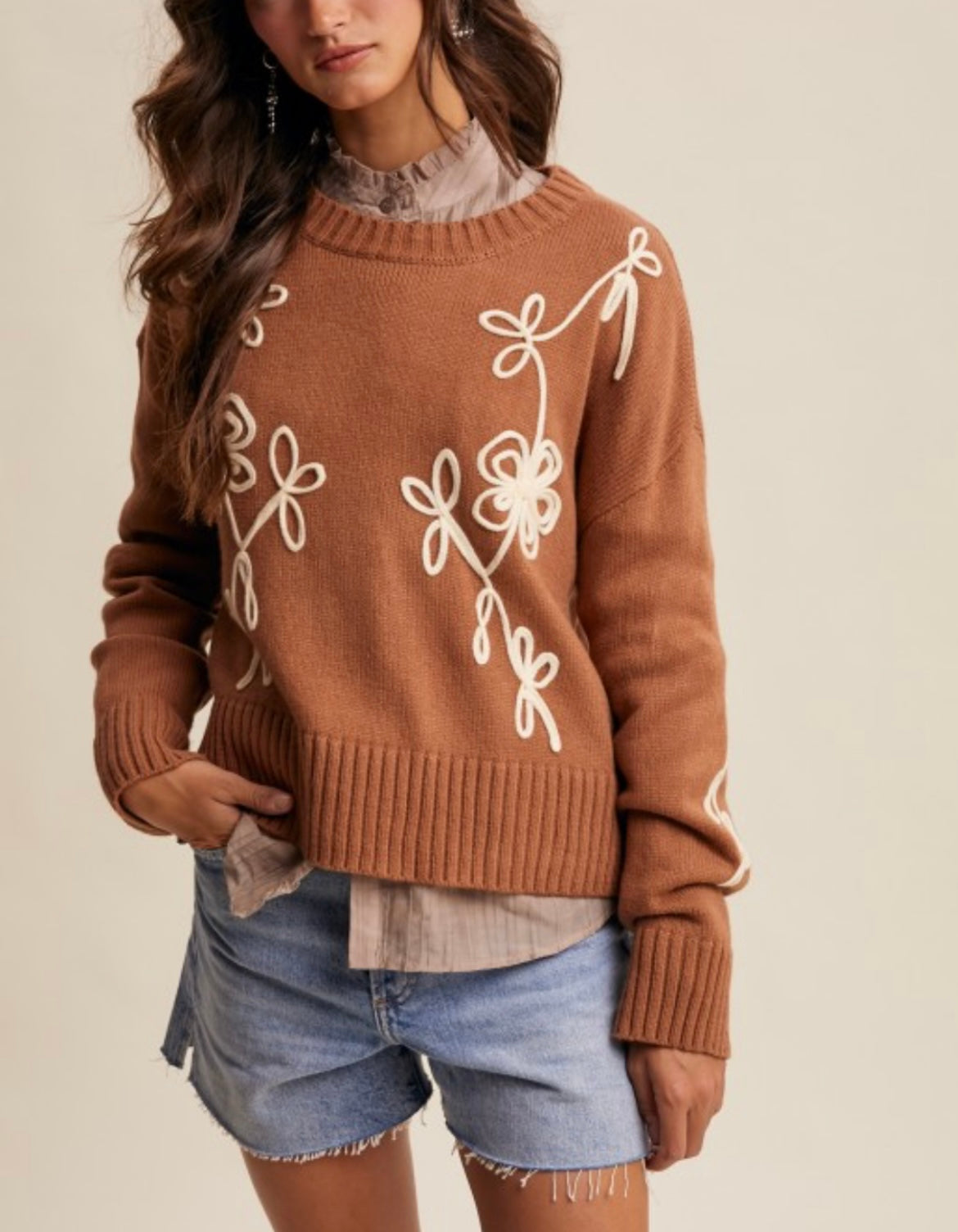Floral Embroidered Sweater
