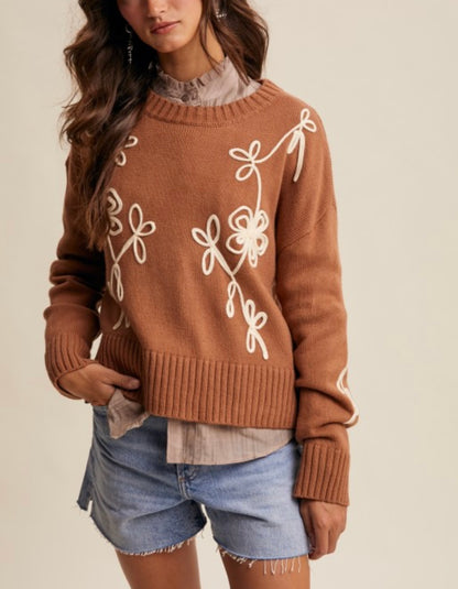 Floral Embroidered Sweater