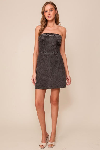 Sailor Strapless Denim Dress - 2 Colors
