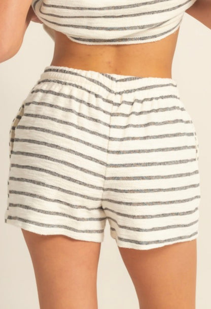 Everyday Striped Drawstring Shorts
