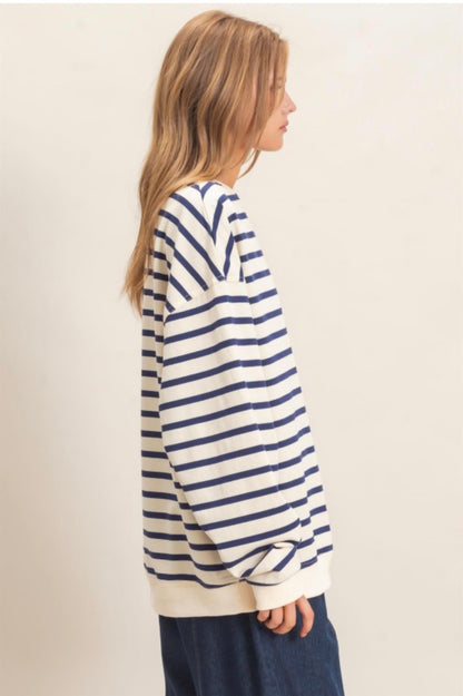 Striped Long Sleeve Pullover