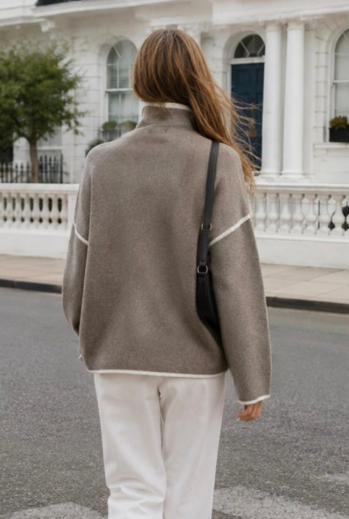 Vail Contrast Trim Mock Sweater PREORDER