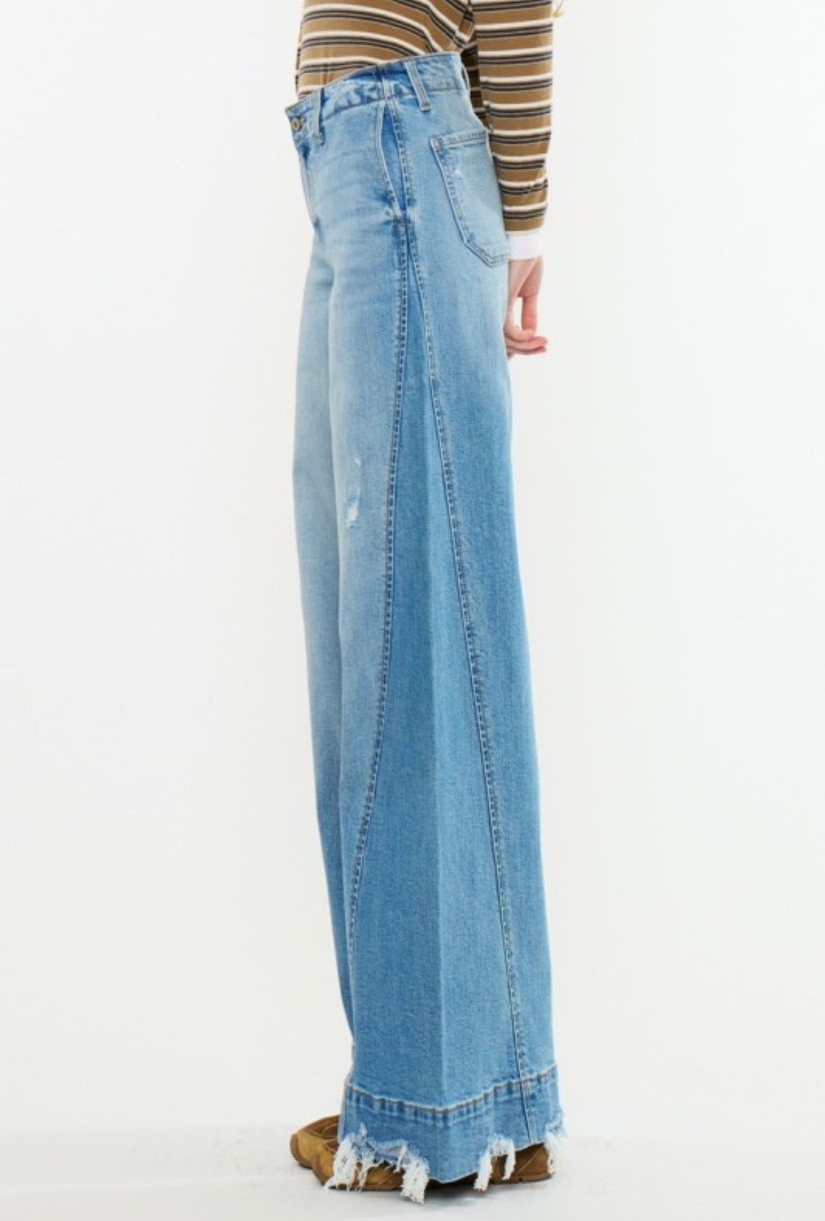KanCan Mid Rise Super Wide Denim