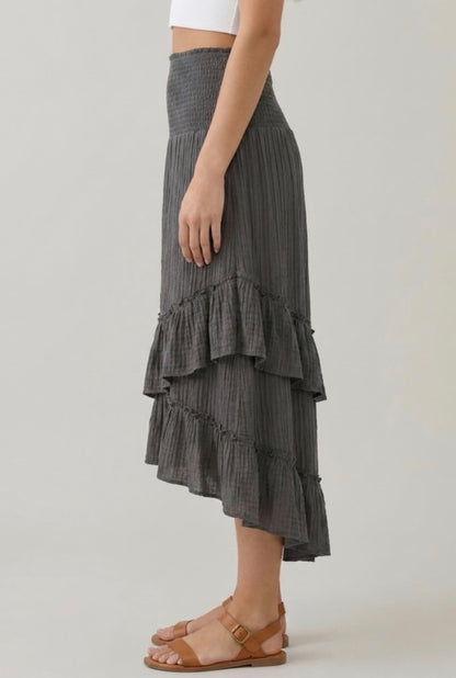 Ruffle Convertible Maxi Skirt
