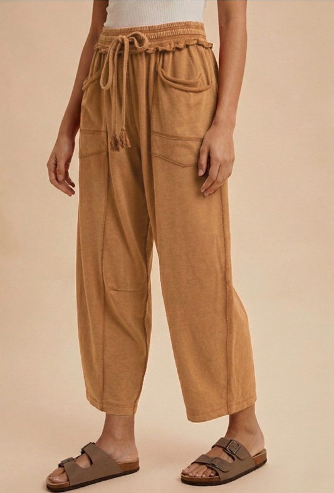 Mineral Washed Barrel Style Pants - 3 Colors!